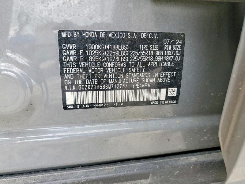 Продажа на аукционе авто 2025 Honda Hr-v, vin: 3CZRZ1H58SM712737, номер лота: 48492346