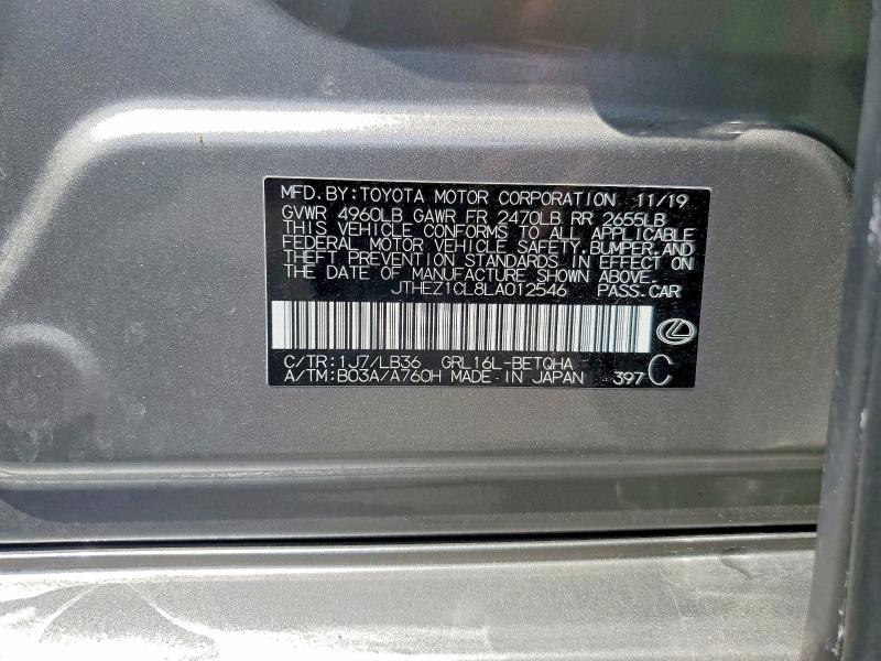 Aukcja sprzedaży 2020 Lexus Gs, vin: JTHEZ1CL8LA012546, numer aukcji: 51978666