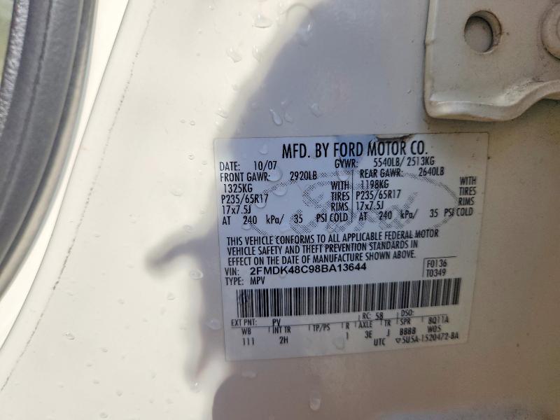 50571286 :رقم المزاد ، 2FMDK48C98BA13644 vin ، 2008 Ford Edge مزاد بيع