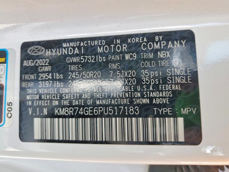 Продажа на аукционе авто 2023 Hyundai Palisade, vin: KM8R74GE6PU517183, номер лота: 51666646