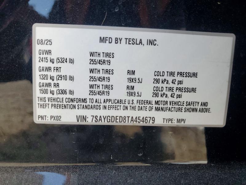 2026 Tesla Model Y მანქანა იყიდება აუქციონზე, vin: 7SAYGDED8TA454679, აუქციონის ნომერი: 49238356