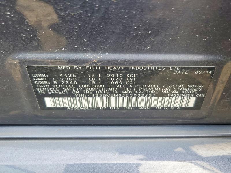50298756 :رقم المزاد ، 4S3BMBM62E3032297 vin ، 2014 Subaru Legacy مزاد بيع