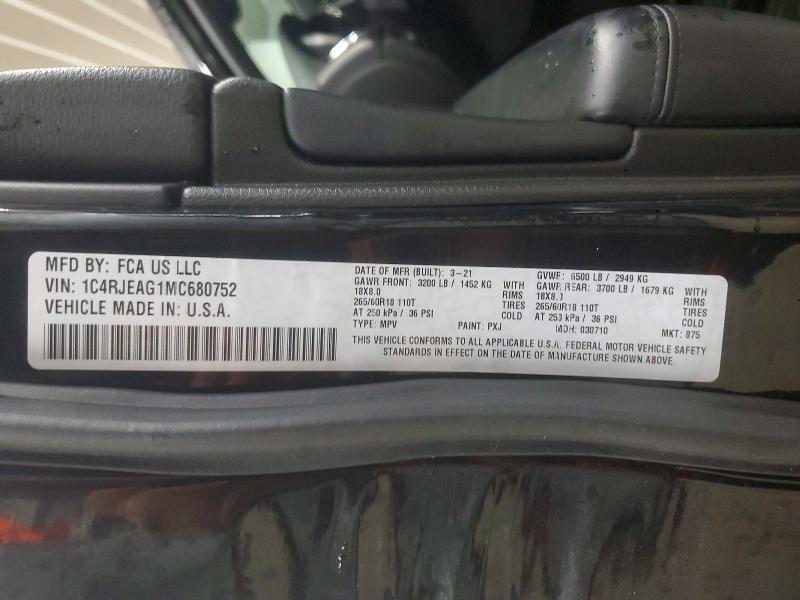Продажа на аукционе авто 2021 Jeep Grand Cherokee, vin: 1C4RJEAG1MC680752, номер лота: 51623906