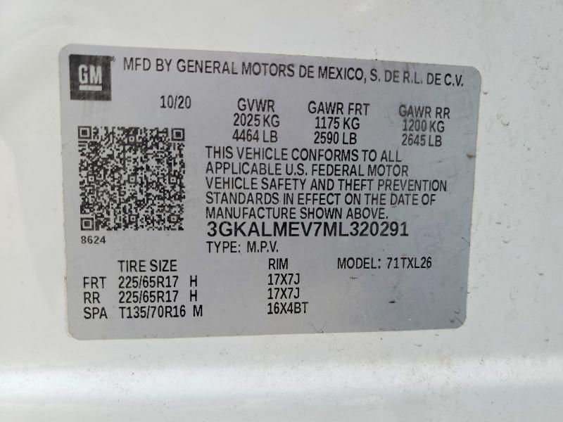 Aukcja sprzedaży 2021 Gmc Terrain, vin: 3GKALMEV7ML320291, numer aukcji: 48392886