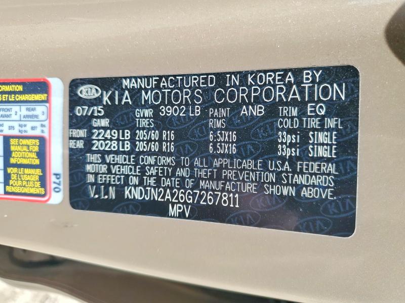 Продажа на аукционе авто 2016 Kia Soul, vin: KNDJN2A26G7267811, номер лота: 50099556