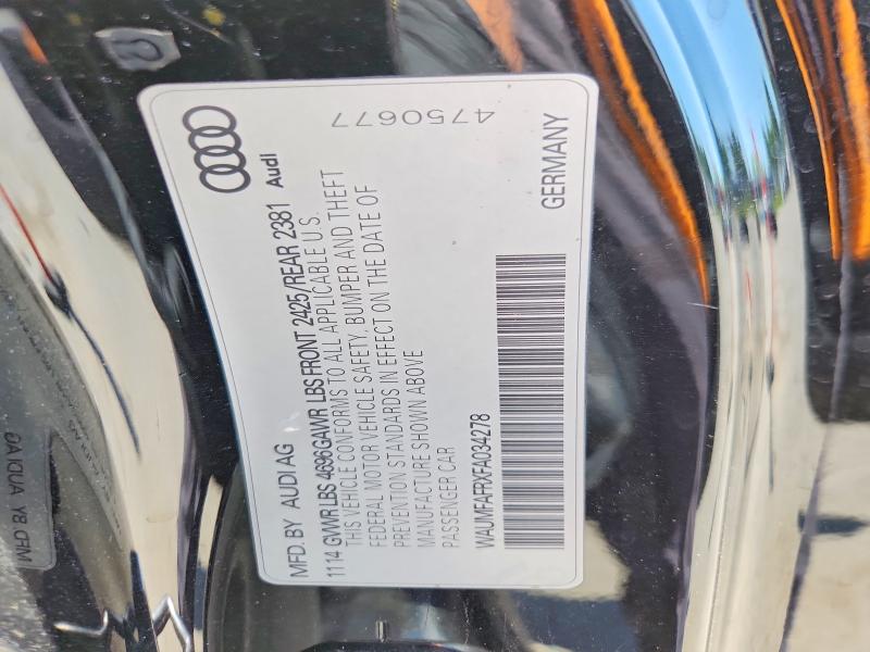Продажа на аукционе авто 2015 Audi A5, vin: WAUMFAFRXFA034278, номер лота: 50745026