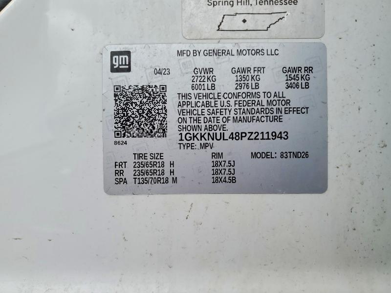 Aukcja sprzedaży 2023 Gmc Acadia, vin: 1GKKNUL48PZ211943, numer aukcji: 51676706