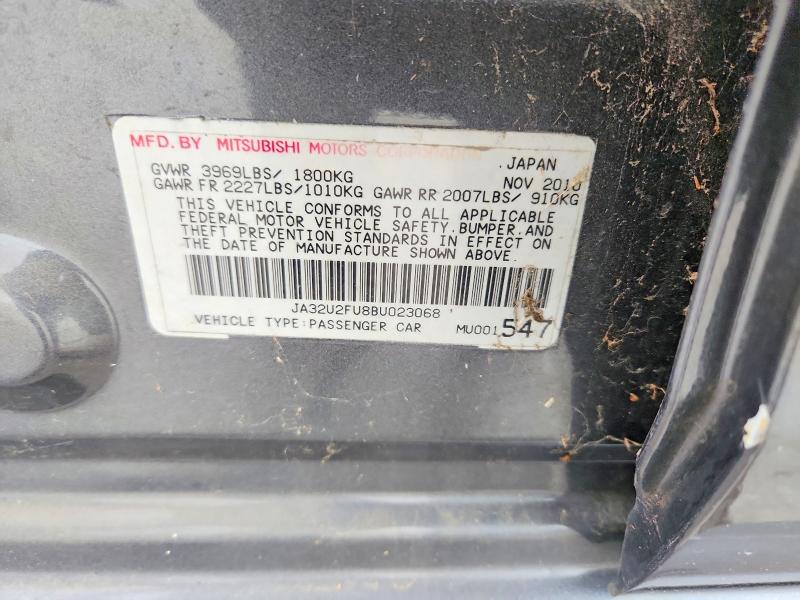 Aukcja sprzedaży 2011 Mitsubishi Lancer, vin: JA32U2FU8BU023068, numer aukcji: 51009706