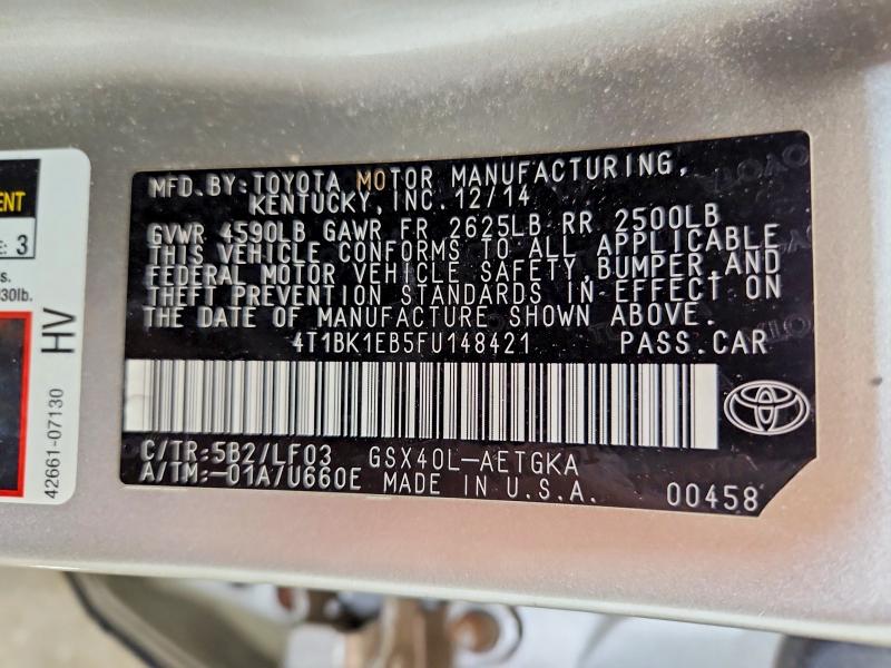 Продажа на аукционе авто 2015 Toyota Avalon, vin: 4T1BK1EB5FU148421, номер лота: 50930656