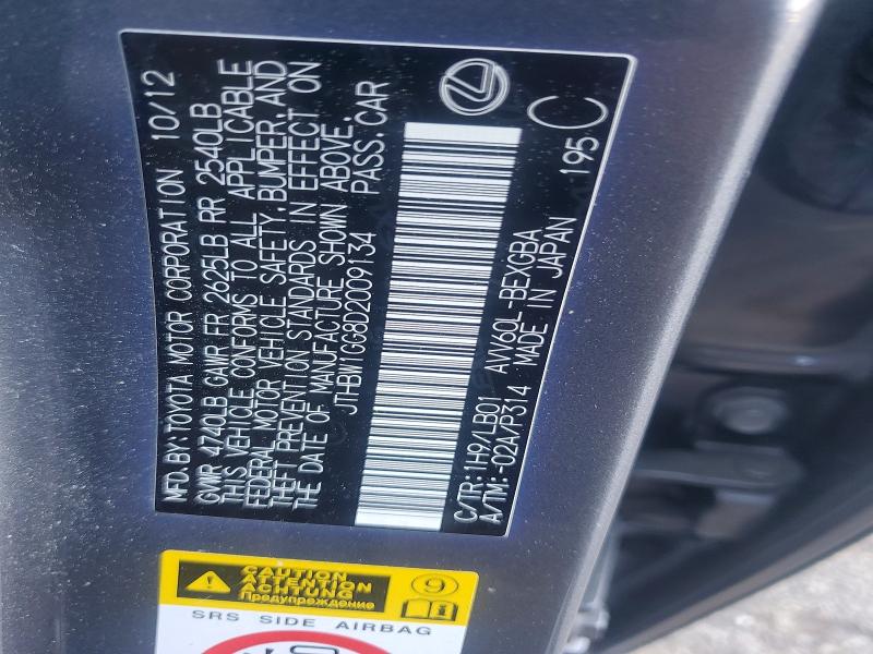 2013 Lexus Es მანქანა იყიდება აუქციონზე, vin: JTHBW1GG8D2009134, აუქციონის ნომერი: 49569146