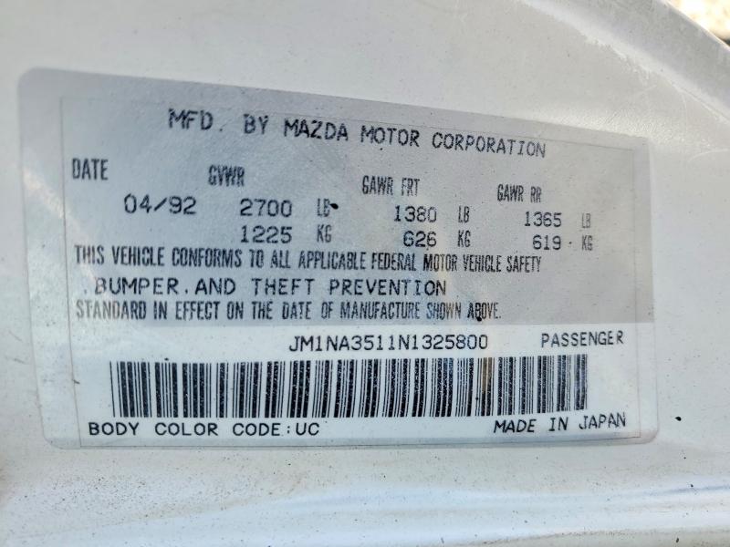 Aukcja sprzedaży 1992 Mazda Mx-5 Miata, vin: JM1NA3511N1325800, numer aukcji: 49856126