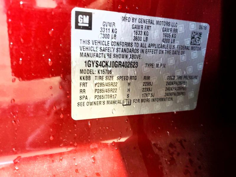 Aukcja sprzedaży 2016 Cadillac Escalade, vin: 1GYS4CKJ0GR402623, numer aukcji: 48467166