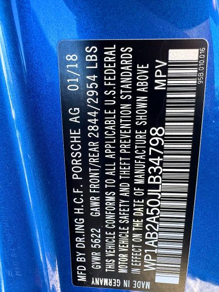 Aukcja sprzedaży 2018 Porsche Macan, vin: WP1AB2A50JLB34798, numer aukcji: 51892836