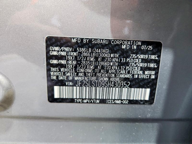 Aukcja sprzedaży 2025 Subaru Forester, vin: JF2SLSTD9SH430352, numer aukcji: 49848676