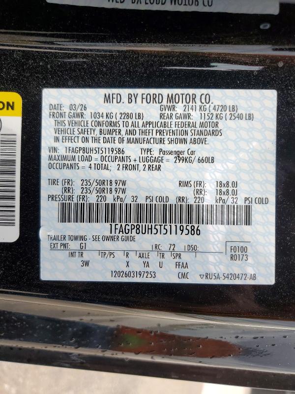 51723976 :رقم المزاد ، 1FAGP8UH5T5119586 vin ، 2026 Ford Mustang مزاد بيع