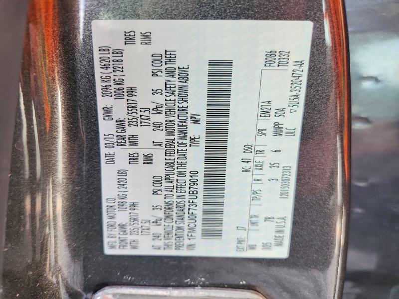 Aukcja sprzedaży 2015 Ford Escape, vin: 1FMCU0F73FUB79010, numer aukcji: 51280526