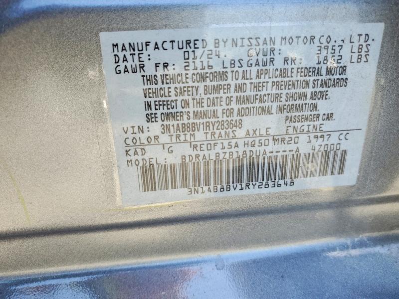 Aukcja sprzedaży 2024 Nissan Sentra, vin: 3N1AB8BV1RY283648, numer aukcji: 51883026