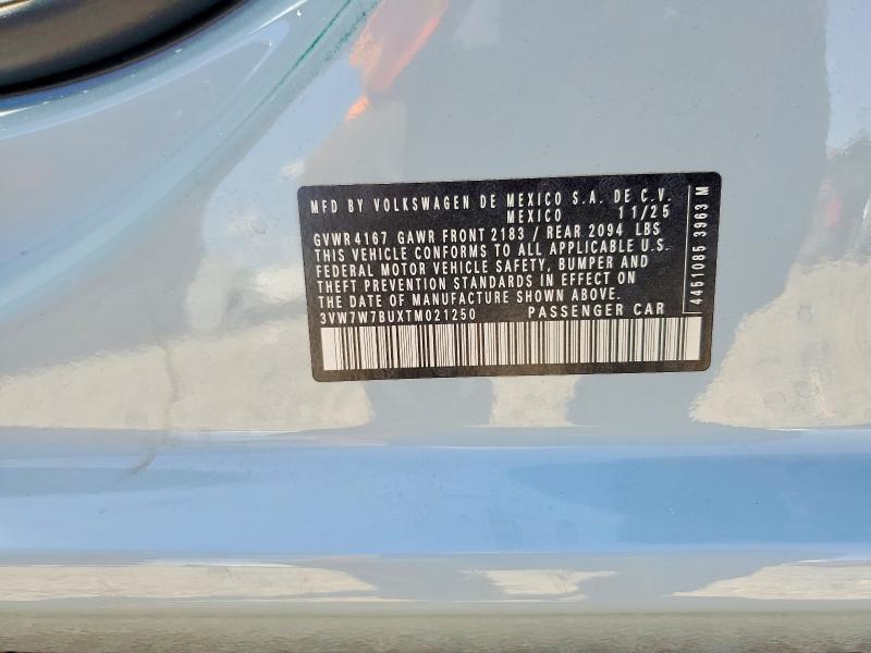 Продажа на аукционе авто 2026 Volkswagen Jetta, vin: 3VW7W7BUXTM021250, номер лота: 50248146
