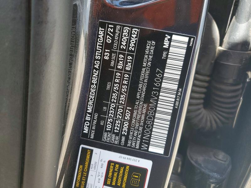 2021 Mercedes-benz Glc მანქანა იყიდება აუქციონზე, vin: W1N0G8DB0MV316067, აუქციონის ნომერი: 49551886