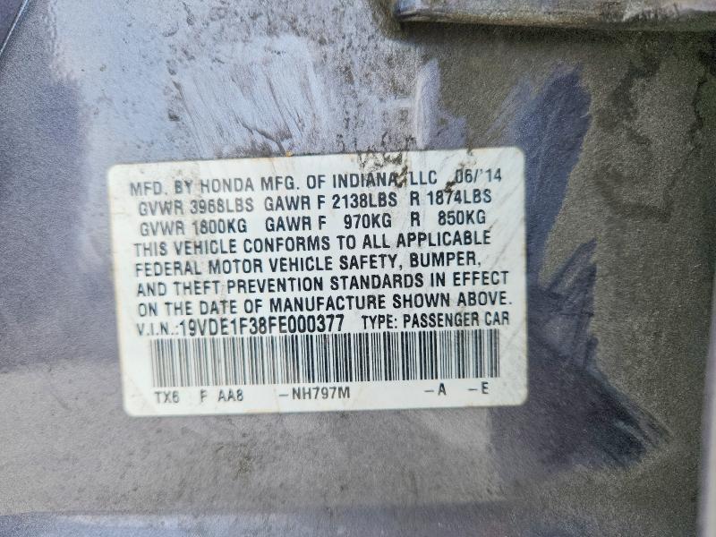 Aukcja sprzedaży 2015 Acura Ilx, vin: 19VDE1F38FE000377, numer aukcji: 48359566