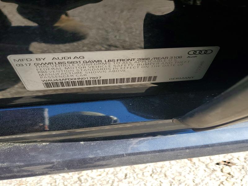 Продаж на аукціоні авто 2017 Audi A8, vin: WAU44AFD0HN017897, номер лоту: 47449616