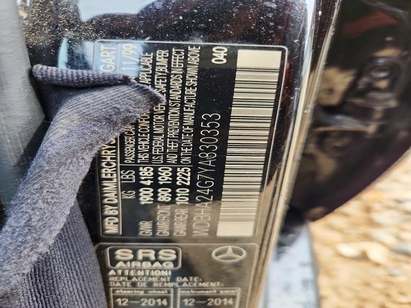 51782816 :رقم المزاد ، WDBHA24G7YA830353 vin ، 2000 Mercedes-benz C مزاد بيع