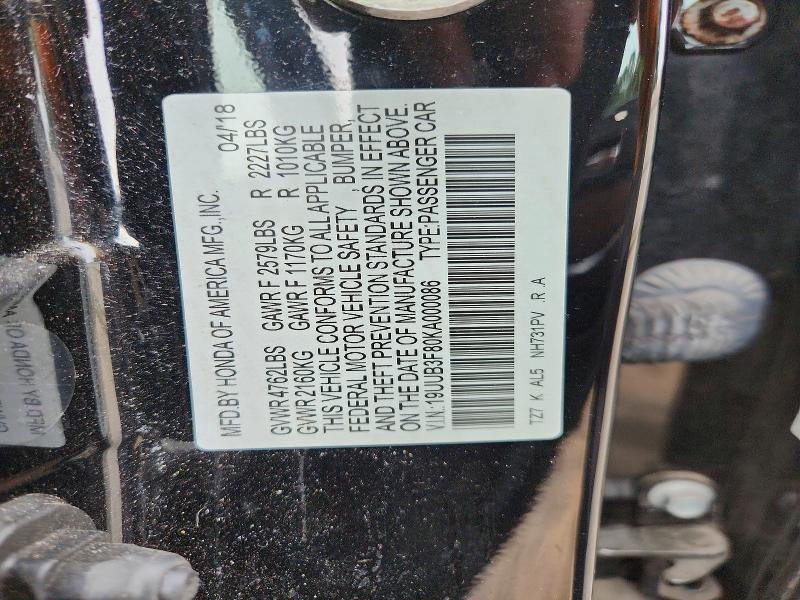 Aukcja sprzedaży 2019 Acura Tlx, vin: 19UUB3F80KA000086, numer aukcji: 51838566