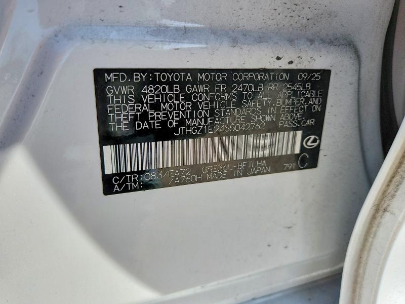 Продаж на аукціоні авто 2025 Lexus Is 350, vin: JTHGZ1E24S5042762, номер лоту: 51247896