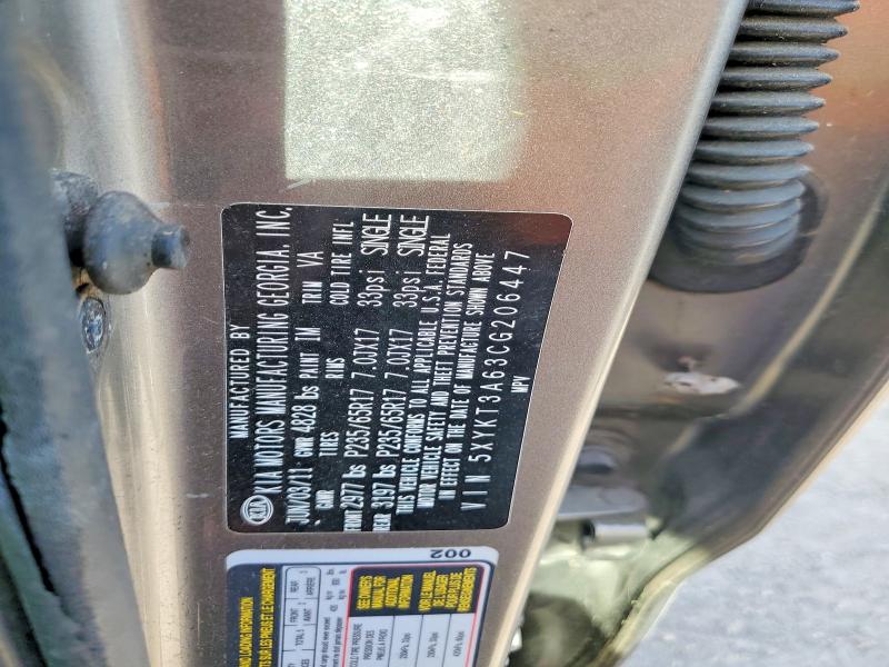 48456696 :رقم المزاد ، 5XYKT3A63CG206447 vin ، 2012 Kia Sorento مزاد بيع