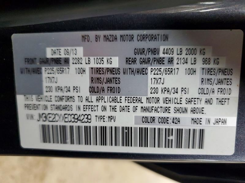 49681106 :رقم المزاد ، JM3KE2CYXE0394239 vin ، 2014 Mazda Cx-5 مزاد بيع