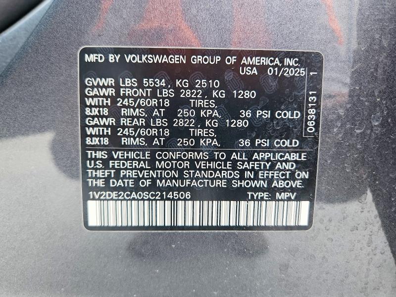 Aukcja sprzedaży 2025 Volkswagen Atlas Cross Sport, vin: 1V2DE2CA0SC214506, numer aukcji: 49985756