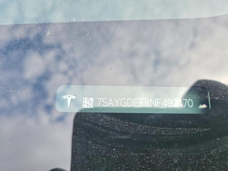 Aukcja sprzedaży 2022 Tesla Model Y, vin: 7SAYGDEF8NF492470, numer aukcji: 48995306