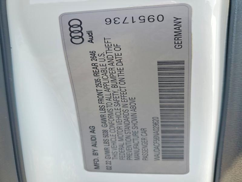 Aukcja sprzedaży 2022 Audi A5, vin: WAUDACF56NA029620, numer aukcji: 50573456