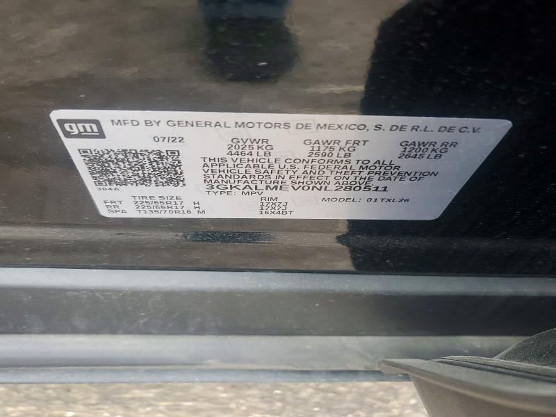Aukcja sprzedaży 2022 Gmc Terrain, vin: 3GKALMEV0NL280511, numer aukcji: 49401376