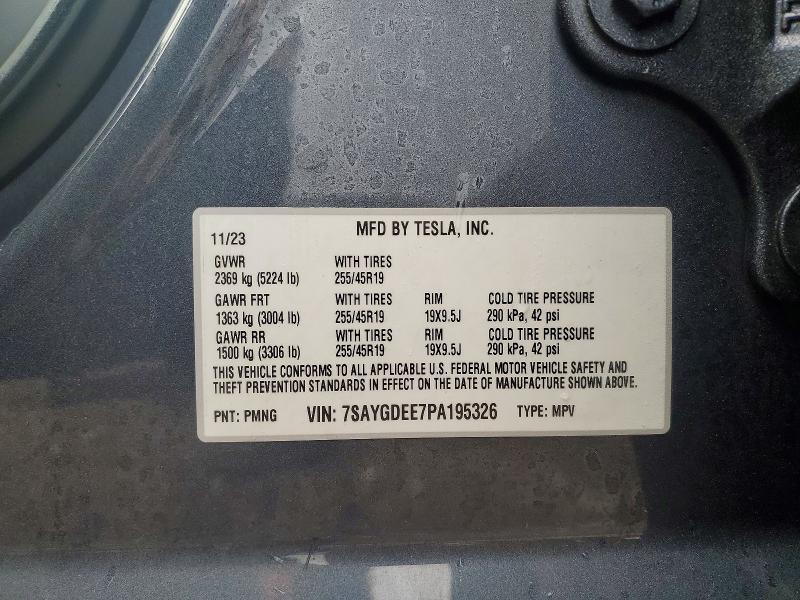 Aukcja sprzedaży 2023 Tesla Model Y, vin: 7SAYGDEE7PA195326, numer aukcji: 48270456