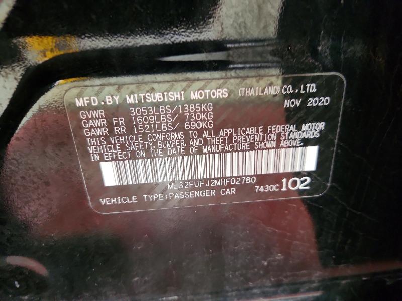 Aukcja sprzedaży 2021 Mitsubishi Mirage, vin: ML32FUFJ2MHF02780, numer aukcji: 48398976