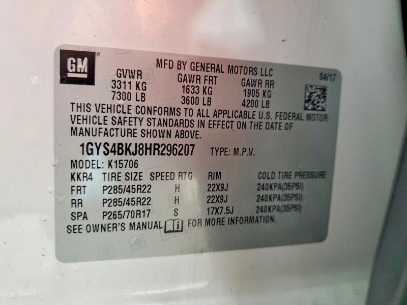 Продажа на аукционе авто 2017 Cadillac Escalade, vin: 1GYS4BKJ8HR296207, номер лота: 49260666
