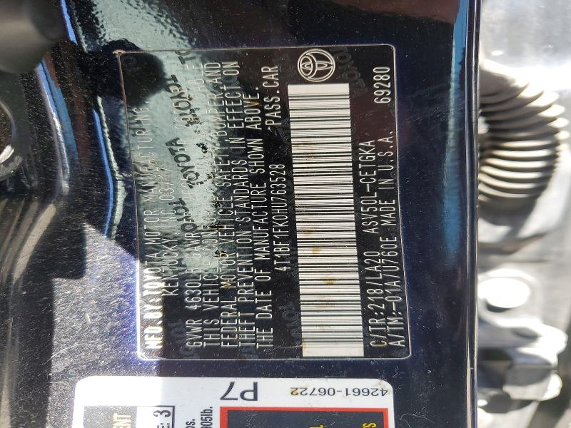 Aukcja sprzedaży 2017 Toyota Camry, vin: 4T1BF1FK0HU763528, numer aukcji: 50458756