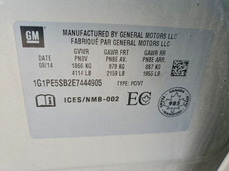 Продаж на аукціоні авто 2014 Chevrolet Cruze, vin: 1G1PE5SB2E7444905, номер лоту: 49459086
