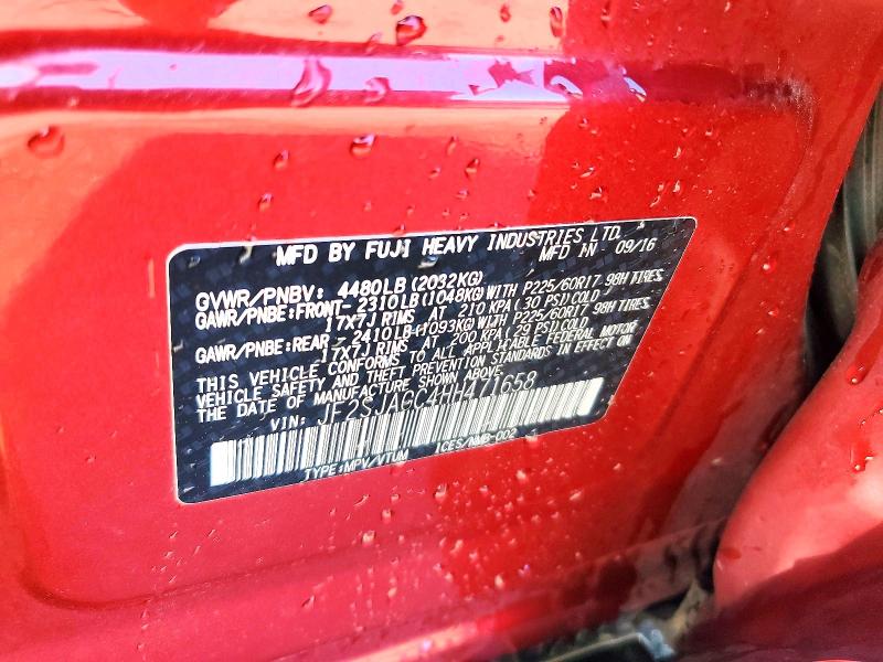 49809576 :رقم المزاد ، JF2SJAGC4HH471658 vin ، 2017 Subaru Forester مزاد بيع