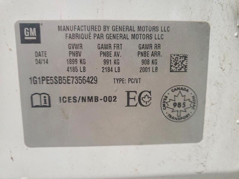 Продаж на аукціоні авто 2014 Chevrolet Cruze, vin: 1G1PE5SB5E7356429, номер лоту: 48019236