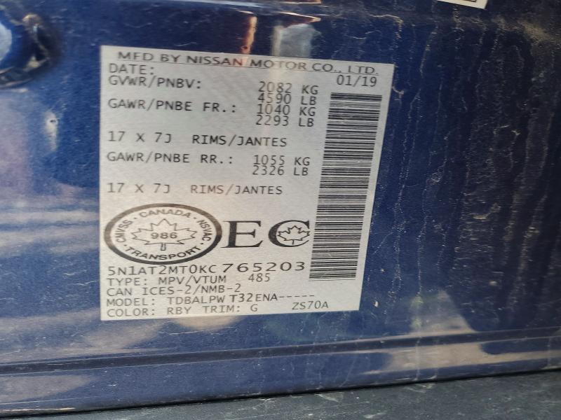 Aukcja sprzedaży 2019 Nissan Rogue, vin: 5N1AT2MT0KC765203, numer aukcji: 50498646