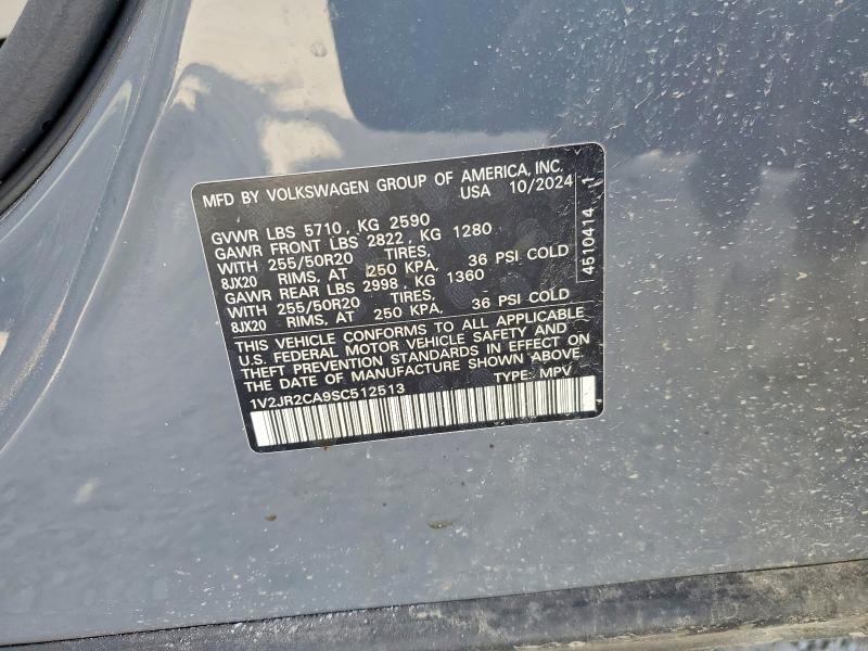 48457296 :رقم المزاد ، 1V2JR2CA9SC512513 vin ، 2025 Volkswagen Atlas مزاد بيع