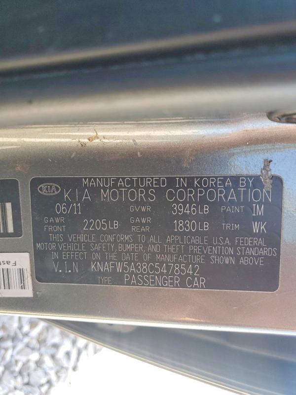 Aukcja sprzedaży 2012 Kia Forte, vin: KNAFW5A38C5478542, numer aukcji: 51023456