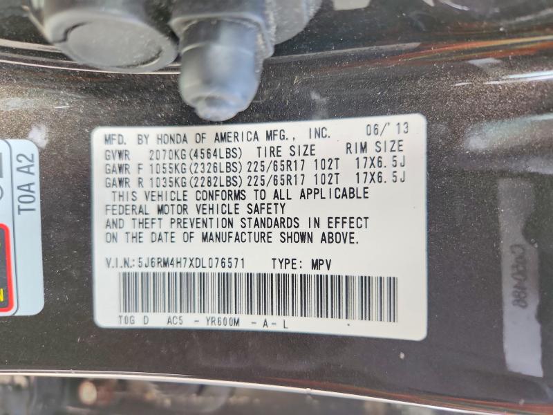 Aukcja sprzedaży 2013 Honda Cr-v, vin: 5J6RM4H7XDL076571, numer aukcji: 51487376