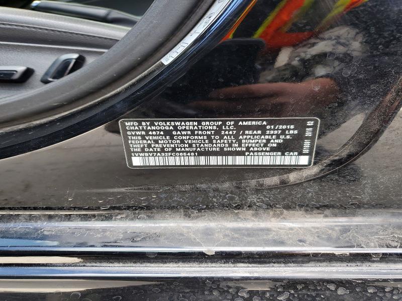 50820756 :رقم المزاد ، 1VWBV7A32FC065481 vin ، 2015 Volkswagen Passat مزاد بيع