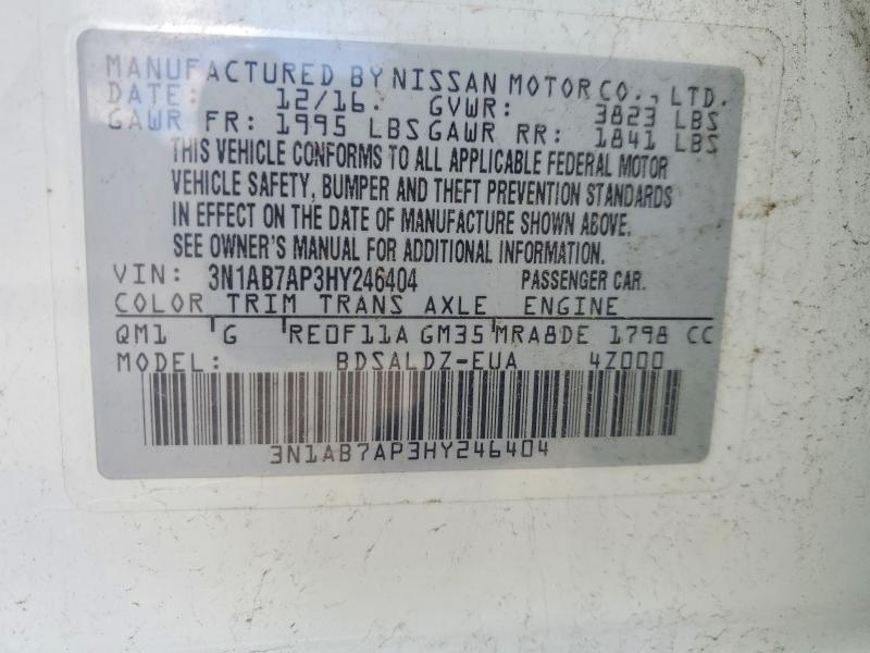 50599456 :رقم المزاد ، 3N1AB7AP3HY246404 vin ، 2017 Nissan Sentra مزاد بيع