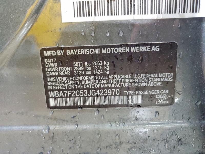 2018 Bmw 750 მანქანა იყიდება აუქციონზე, vin: WBA7F2C53JG423970, აუქციონის ნომერი: 49086226