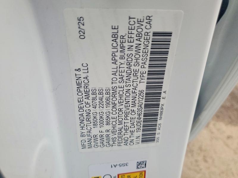 49430366 :رقم المزاد ، 19UDE4H63SA012256 vin ، 2025 Acura Integra مزاد بيع