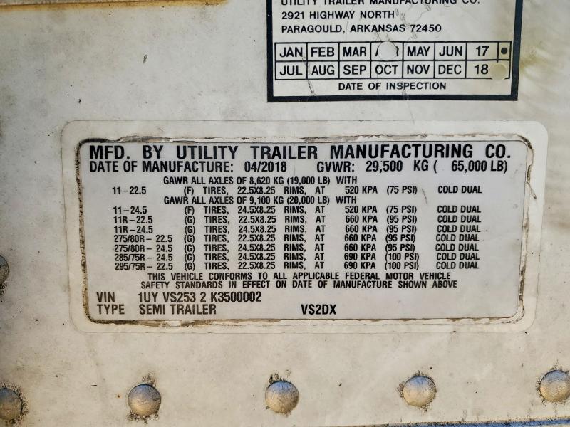 Aukcja sprzedaży 2019 Utility Trailer Manufacture Trailer, vin: 1UYVS2532K3500002, numer aukcji: 48063936